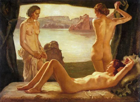 «На березі» (1941). Художник Ернст Ліберман (1869–1960), високо шанований Гітлером.