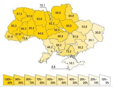 Карта русифікації України збігається зі зростанням негативних соціальних явищ