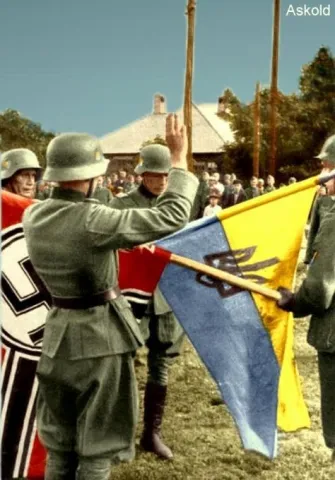 Присяга вояків куреня УВВ. Міус -фронт, 1943, Донбас.
