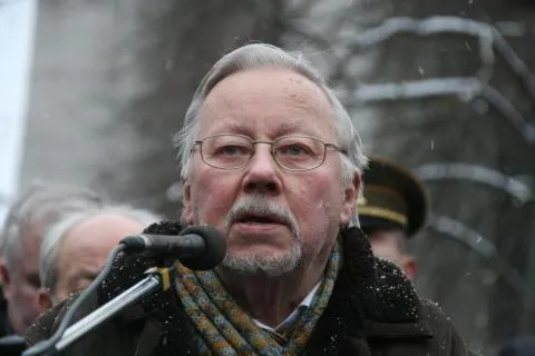 Вітаутаc Ландсбергіс у день 25-річчя Захисників Свободи 13.01.2016 (світлина Юозаса Валюшайтіса)