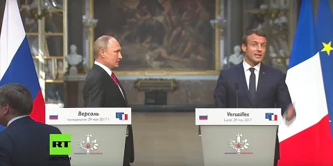 Путін і Макрон (Париж, Версаль, 29 травня 2017 р.) 