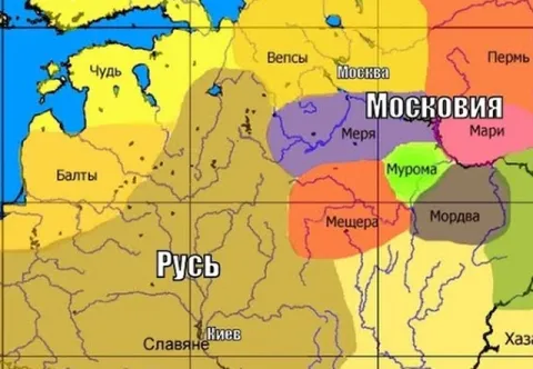 Мапа розселення слов'ян та угро-фінів