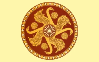 Поєднання атакуючої (крила) і обороняючої сварги (лебедині голови)