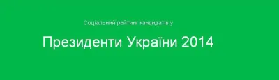 Соціальний рейтинг кандидатів у  Президенти України 2014