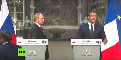 Путін і Макрон (Париж, Версаль, 29 травня 2017 р.) 
