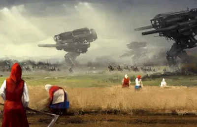 Бойові роботи. Художник - Якуб Розальски (Jakub Rozalski, Німеччина)