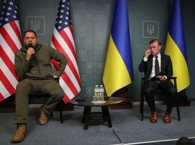 Радник президента США з національної безпеки Джейк Салліван (праворуч на фото) і Андрій Єрмак. Фото: Reuters